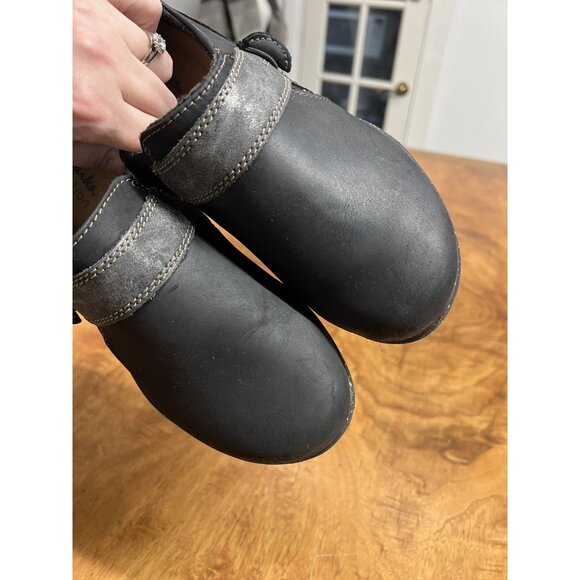 Clarks Roseville Dot Loafers Women’s 7.5 Black Leather Comfort Slip-On Shoes - Picture 7 of 9